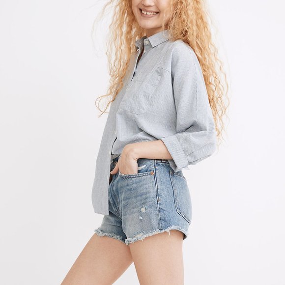 [NWT] Madewell Relaxed Denim Distressed Shorts - Picture 3 of 5
